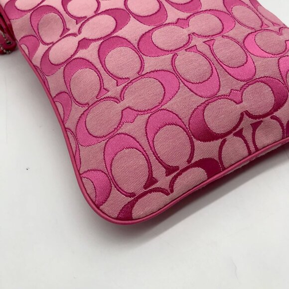 Coach Pink Signature Canvas Crossbody Bag 42664 - Picture 9 of 11